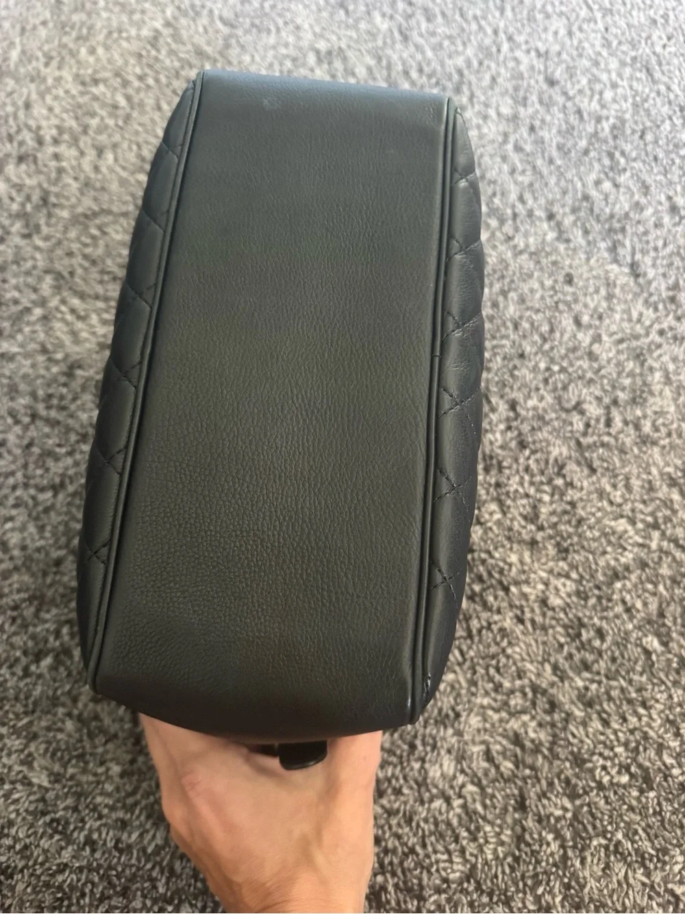 CHANEL Calfskin Quilted CC Vanity Case in black with gold hardware
